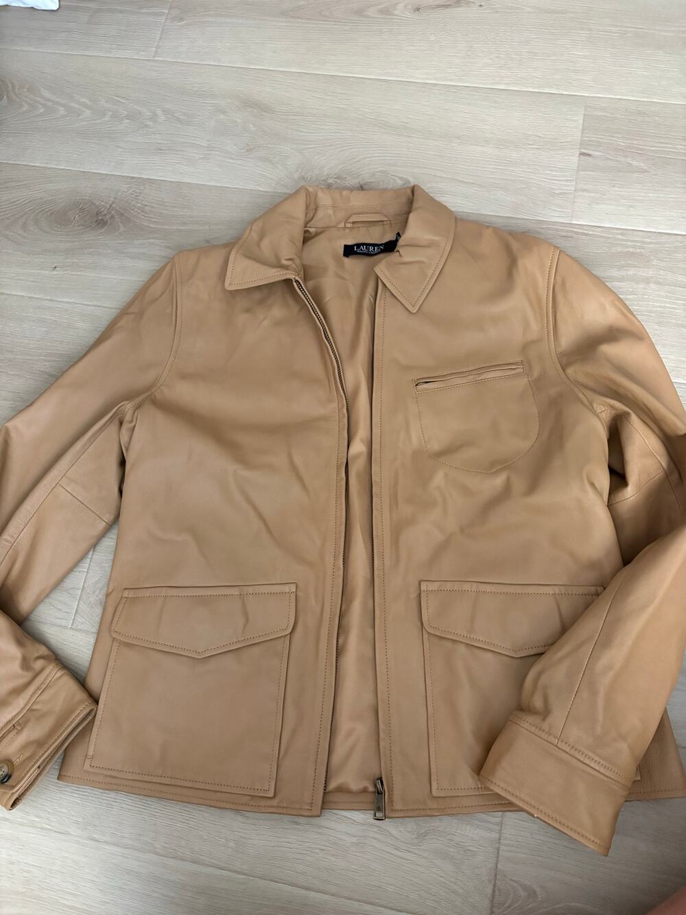 Lauren Ralph Lauren Lambskin Moto Jacket Size 12